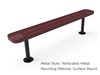 RHINO 8 Ft. Bench without Back Perforated Surface Mount