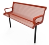 RHINO 4 Foot Contoured Bench with Arms and Back - Inground Mount