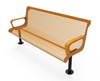 RHINO 4 Foot Contoured Bench with Arms and Back - Surface Mount