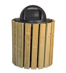 32 Gallon Trash Can - Southern Yellow Pine - Receptacle	