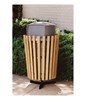 22 Gallon Slatted Wooden Trash Can