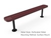 ELITE Series 6 Ft. Bench without Back Perforated Surface Mount