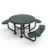 Wheelchair Accessible Thermoplastic ELITE Series Solid Top Picnic Table with 3 Seats Perforated Metal