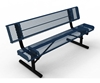 ELITE Series 6 Foot Rolled Edge Bench with Back, Expanded Metal, Portable