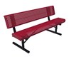 ELITE Series 6 Foot Rolled Edge Bench with Back, Perforated Metal, Portable