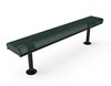 ELITE Series 4 Ft. Rolled Edges Bench without Back Perforated Surface Mount