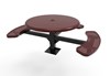 ELITE Series ADA 46" Round Pedestal Solid Top Thermoplastic Steel Picnic Table - Expanded Metal  3 Seats