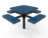 Thermoplastic ELITE Series Pedestal Picnic Table with Perforated Metal Seats