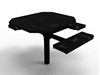 Thermoplastic ELITE Series Pedestal Picnic Table with perforated Metal Seats