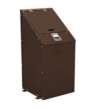 32 Gallon Square Bear Proof Trash Can - Plastic Coated Metal - Surface Mount