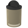 Picture of 32 Gallon Trash Can with Dome Top - Plastic Coated Perforated Metal - Portable