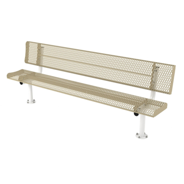 8 ft. Bench with Back - Thermoplastic Coated Steel