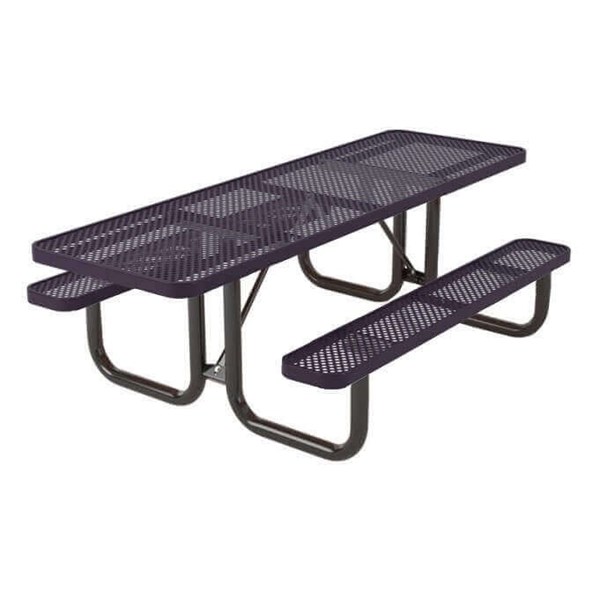 ADA Rectangular 8 ft. Thermoplastic Perforated Steel Picnic Table
