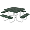 Square Thermoplastic Picnic Table - Perforated Metal