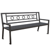 Biscayne Powder Coated Steel Bench with Back