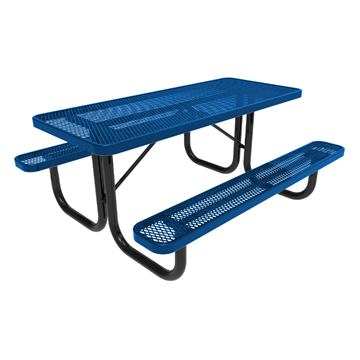ELITE Series 8 Foot Rectangular Thermoplastic Steel Picnic Table - Quick Ship - Portable