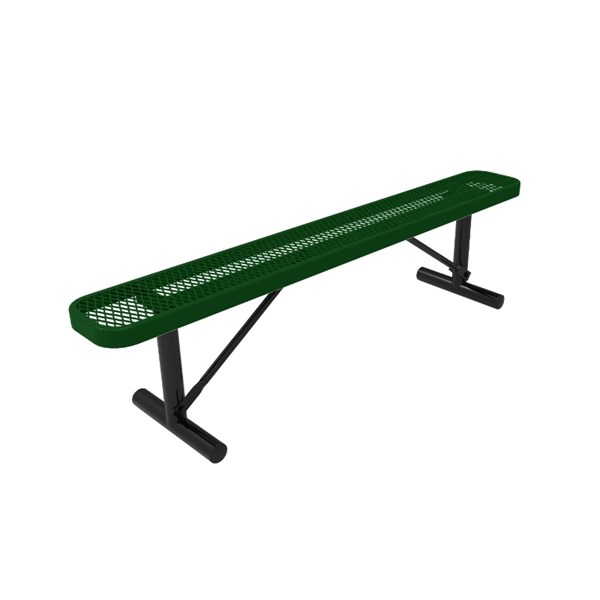 RHINO 6 Foot Rectangular Thermoplastic Metal Bench without Back - Quick Ship