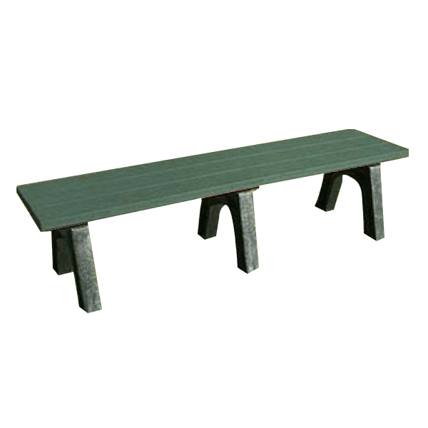 6 Ft. Recycled Plastic Bench without Back - Traditional Style - Portable