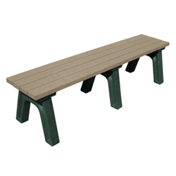 6 Ft. Recycled Plastic Bench without Back - Deluxe Style - Portable