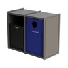 Dual 32-Gallon Side-Opening Recycling and Trash Receptacle EarthCraft Series - 168 lbs.