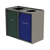 Dual 42-Gallon Side-Opening Recycling and Trash Receptacle EarthCraft Series - 168 lbs.