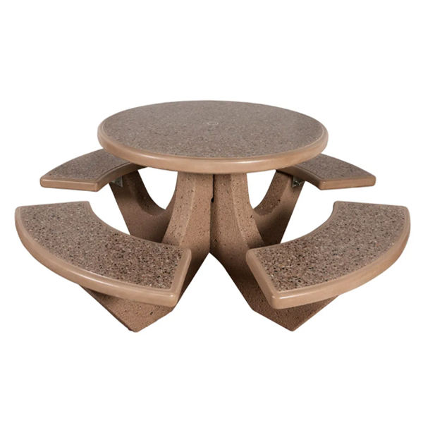 Round Commercial Concrete Picnic Table - Portable 