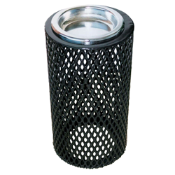 Round Ash Urn - Plastic Coated Expanded Metal - Steel Tray