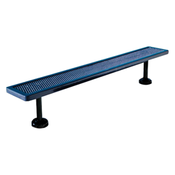 8 Ft. Bench Without Back - Thermoplastic Coated Steel - Expanded Metal - Surface Mount