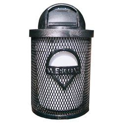 Custom Logo Trash Receptacle - 32 Gallon - Dome Top