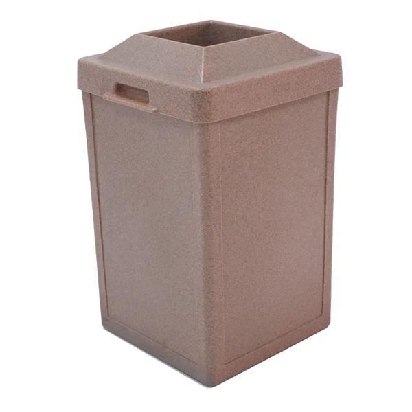 24 Gallon Trash Receptacle - Plastic With Pitch-In Top - Portable