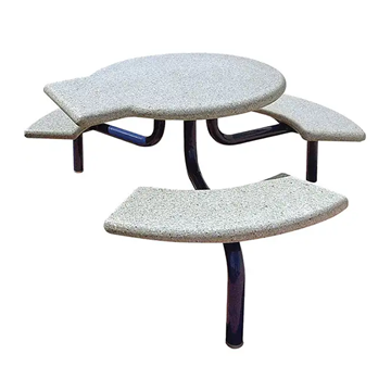 ADA Concrete Round Picnic Table - Metal Frame - Portable