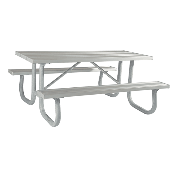 12 Ft. Aluminum Picnic Table With 2 3/8" Galvanized Steel Frame - 249 Lbs.