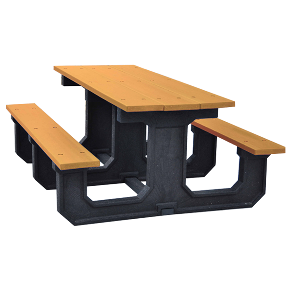 6 Ft Recycled Plastic Park Picnic Table - Portable