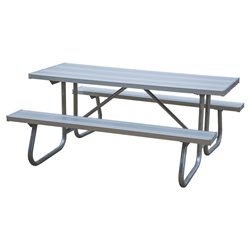 12 Ft. Aluminum Picnic Table With 1 5/8" Galvanized Steel Frame - 229 Lbs.