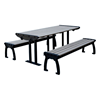 8 Ft. ADA Recycled Plastic Picnic Table - Cast Aluminum Frame - Portable / Surface Mount