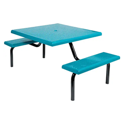 Square Powder Coated Metal Picnic Table - Portable