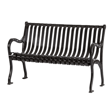 4 Ft. Iron Bench With Back - Portable Or Surface Mount