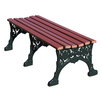 80 Inch Renaissance Bench Without Back - Wooden Slats And Metal Frame - Portable