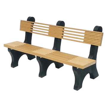 6 Ft. Recycled Plastic Bench With Back