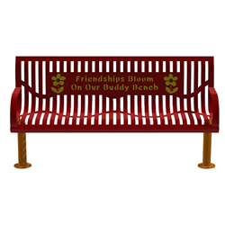 6 Ft. Buddy Bench - Wingline Ribbed Steel
