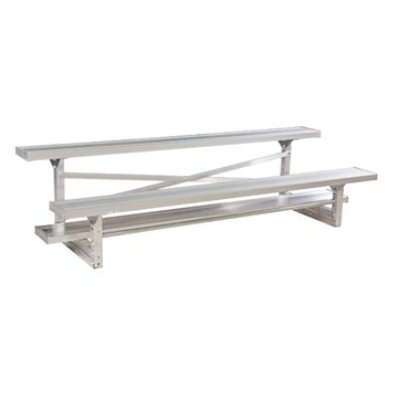 7.5 ft. Aluminum Bleacher 2 Rows without Guardrails and Double Footboards - 100 lbs.