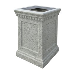 24-Gallon Colonial Trash Can with Concrete Frame and Aluminum Top - 640 lbs.