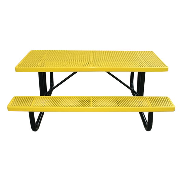 6 ft Thermoplastic Steel Picnic Table - Perforated Style