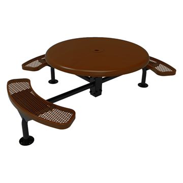 Thermoplastic ELITE Series Nexus Solid Top Picnic Table with Expanded Metal Seats