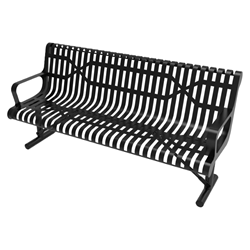 ELITE Series 6 Foot Contour Thermoplastic Slatted Metal Bench - 210 lbs.