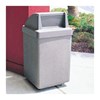 53 Gallon Concrete Trash Can With Spring-Loaded Push Door - Scene