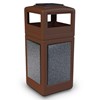 42 Gallon Plastic Ash and Trash Can with Stone Panel - Ash Tray Top