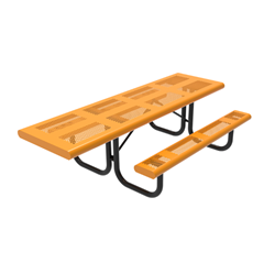 ADA 8 Foot Rectangular Pattern Punched Steel Picnic Table