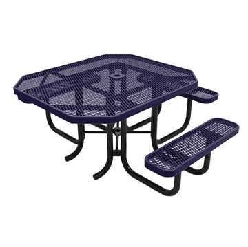 RHINO Octagonal Thermoplastic ADA Picnic Table - Expanded Metal