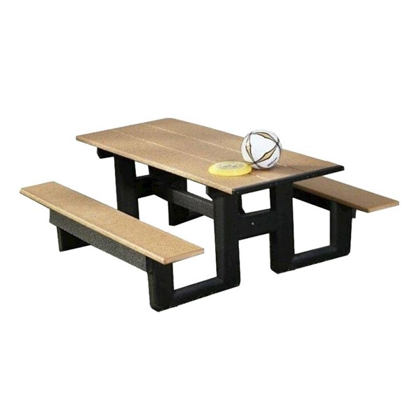 6 Ft. Rectangular HDPE Recycled Plastic Picnic Table - Portable